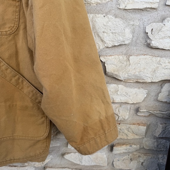 L.L. Bean Men's Canvas Barn Chore Jacket with Green Corduroy Collar - Picture 2 of 7